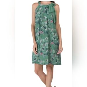 Bellambra NWT Floral Green Linen Sleeveless Dress Size XL